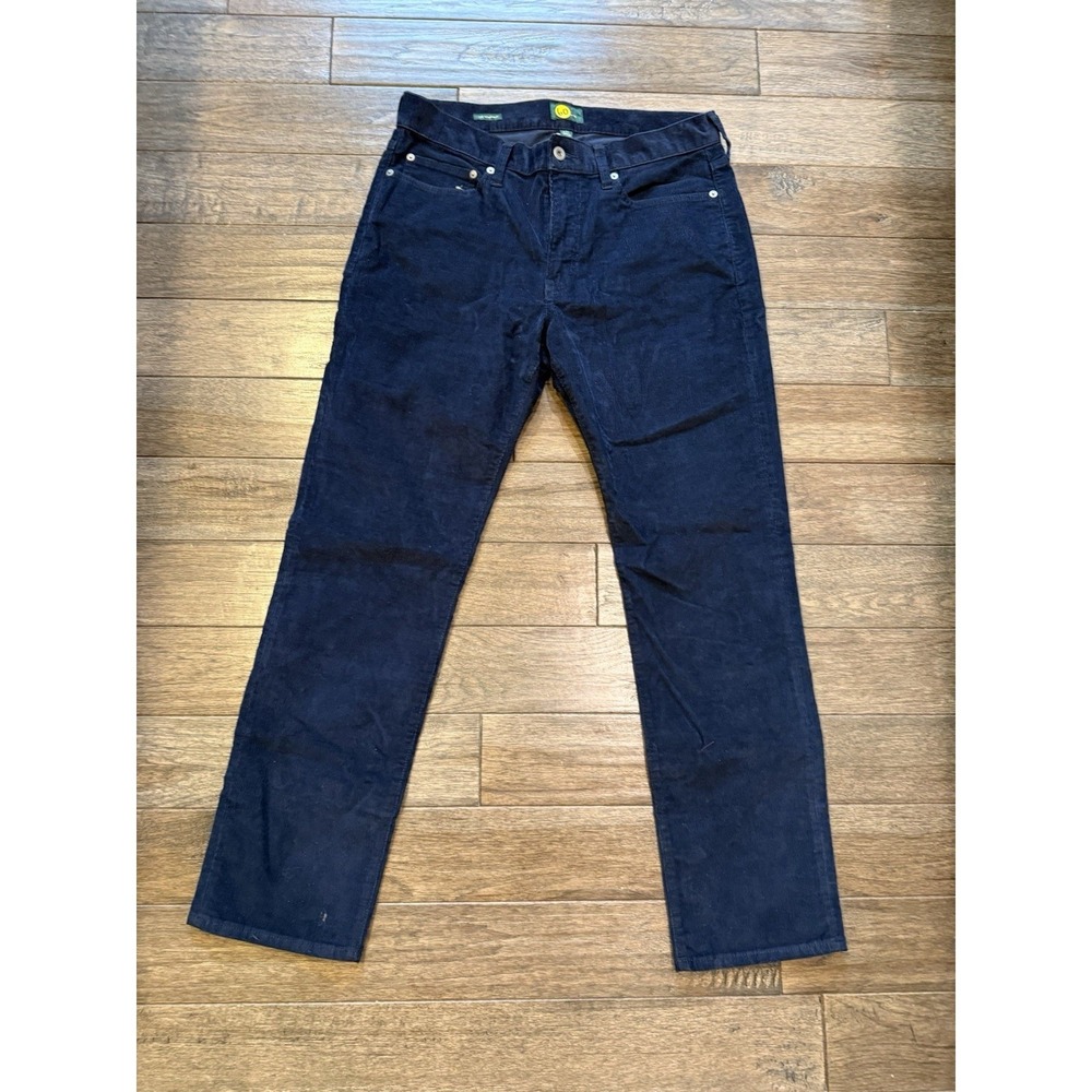 J.Crew Corduroy Pants Mens 32 Navy Blue 770 Straight Fit Stretch Cotton